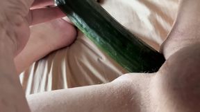 Having fun with a cucumber