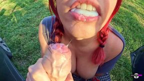 Blowjob in the Car, Cum