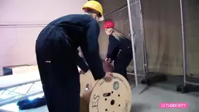 Blonde babes in fishnets with great boobs enjoy in one cock