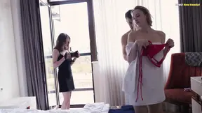 Stepsister films her sexy girlfriend getting a deep fuck