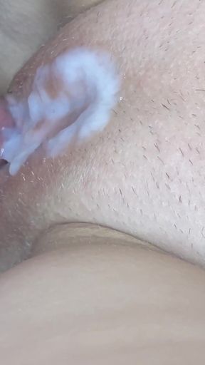 Nice missionary fuck with cute cumshot on her soft pussy lips   Clip 3