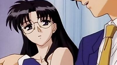 Young chick with black hair and glasses seduces and gets passionately fucked in hot 3some