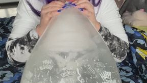 Valeri blowing big cristall balloons