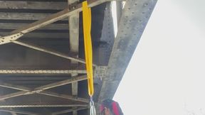 A Bridge Self Suspension: Enjoying the Cold River Water