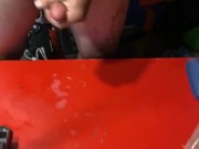 Quick Mirror wank and cum