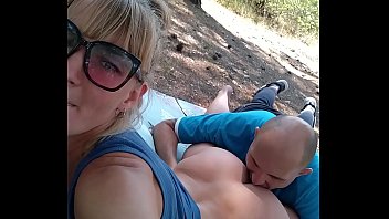 Kinky Babe Sasha Bikeyeva's first public outdoor anal orgasm