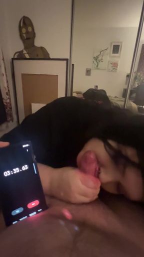 Key moment from &quot;Timer Challenge Blowjob! Last 5 minutes and I&#039;ll let you fuck me in the ass&quot;