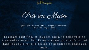 Your sexy neighbor hears you jerk off and doesn&#039;t resist - french audio porn