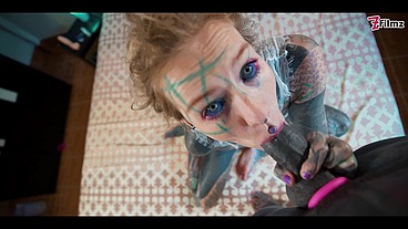 Sexy TATTOO girl in lingerie Rough ANAL fuck