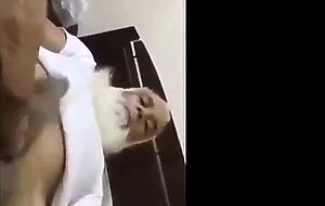 old Arab playing with her dick