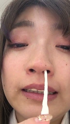 Ultra Sticky - Haruno Ando's Snot Covering Your Face - Japanese Snot