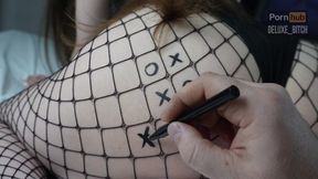 Get your sloppy tongue down her ravaged slit for Tic-Tac-Toe supremacy.