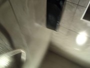 Muscled up stud gets BOLD! Fucks his tight, fat ass in the shower of very busy fitness gym