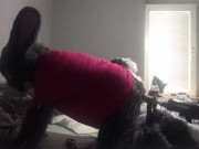 Murrsuit bunny taking a huge dildo on a fuck machine