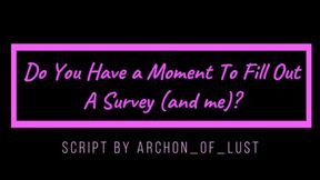 (TM4TF) Do You Have A Moment To Pack A Survey (and me)? (Audio)