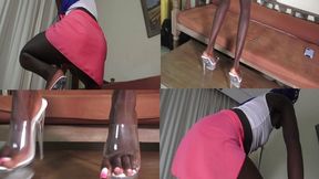 Ebony Glass Shoe Fetish Teasing Dancing wmv