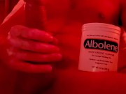 Slicked Up Albolene Masturbation With Sperm Cum Splash