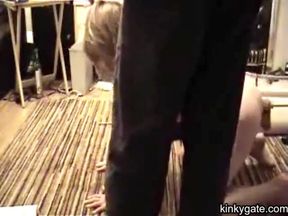Fucked insane by machine while whipped