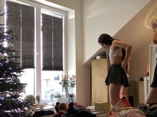 Leon´s Beauties Watch Throughout Yoga Panties Tiniest Teen Belts Try On Day