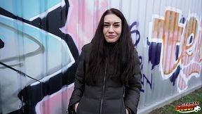 GERMAN SCOUT - Slim Czech Teen Stefani Jameson with Saggy Tits Pick Up for First Casting Fuck