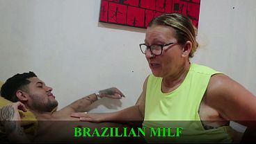 Young stud eats MILF landlady's ass