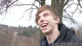 European Twink Barebacked In Public For Cash
