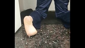 Me filling my ass with a big plug in Satinclothes