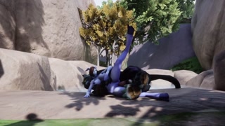 Demon Girl Rides a Blue Tiger