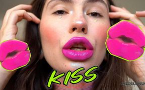 Naughty Magenta Messy Wet Kiss Spit Fetish