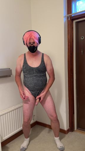 Trany Spanking Ass, Balls and Masturbates and Cumming for Daddy