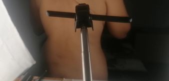 Sexy wife does housework naked. Brunette hairy pussy, big ass, big tits. Sexy mom massages herself on vibrator.