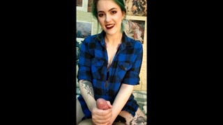 Stunning girl loves to edge her friend's cock