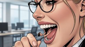 Cruel Blonde Giantess Boss POV Vore - Office Tinies as Snacks Animation Collection