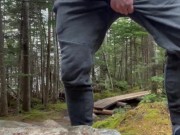 Jerking off on public hiking trail
