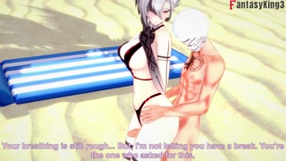 Arlecchino on the beach fucking | 1 | Genshin Impact | Full &amp; POV on patreon: Fantasyking3