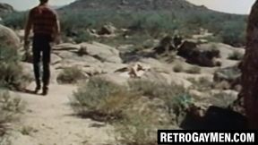 Vintage gays sixty nine in deepthroat session in the desert