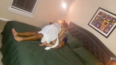 Ebony Wife Rides Face While Kissing Step Sis in FFM Threesome