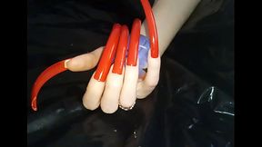 Lady L red sexy nails (video short version)