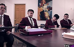 Sexy MILF professor gangbang by unruly students