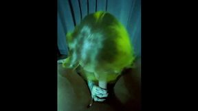 Horny tattooed stripper deepthroats big cock