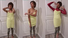 pretty post-op trans girly awquitesy shows you her new pussy + puts on a new dress and top