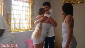 Fucked a Hot Insatiable Crown While Her Tame Cuckold Husband Gets to Work