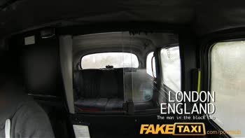 Hairy Brunette Shares the Backseat with a Hung Taxi Driver
