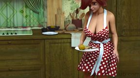 Elle se fait prendre a la cuisine