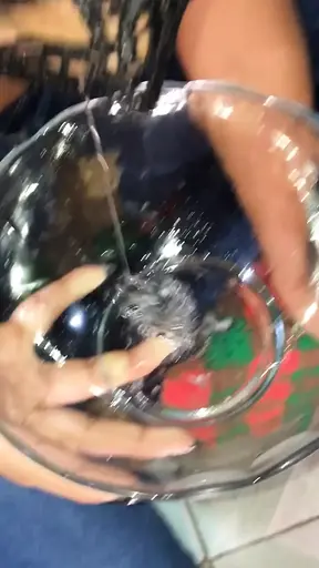 Submissive slut drinks cum and piss from her ass