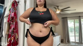 BBW Tries On New Black Bikinis & Gets Naked