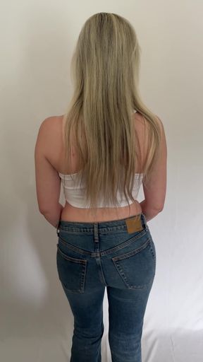 Hot babe in sexy Y2K low-rise underwear