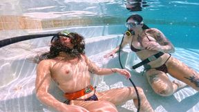 Aquaphilias- Kiara Star Tatiana Vex- She talks her into SCUBA then Orgasms too hard PERIL CPR AED