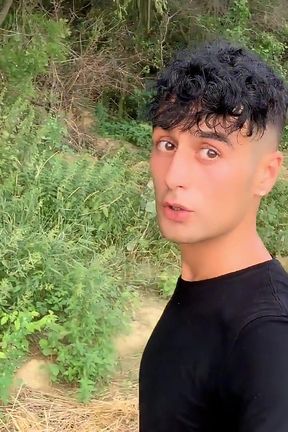 6 Outdoor Places Jerking in One Day and Big and Far Cumshot on a Path Edging