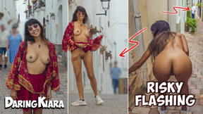 Exhibitionist Flashing Around Busy Old Town Public Nudity